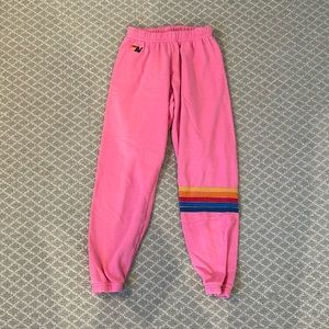 STRIPE SWEATPANTS - NEON PINK | AVIATOR NATION